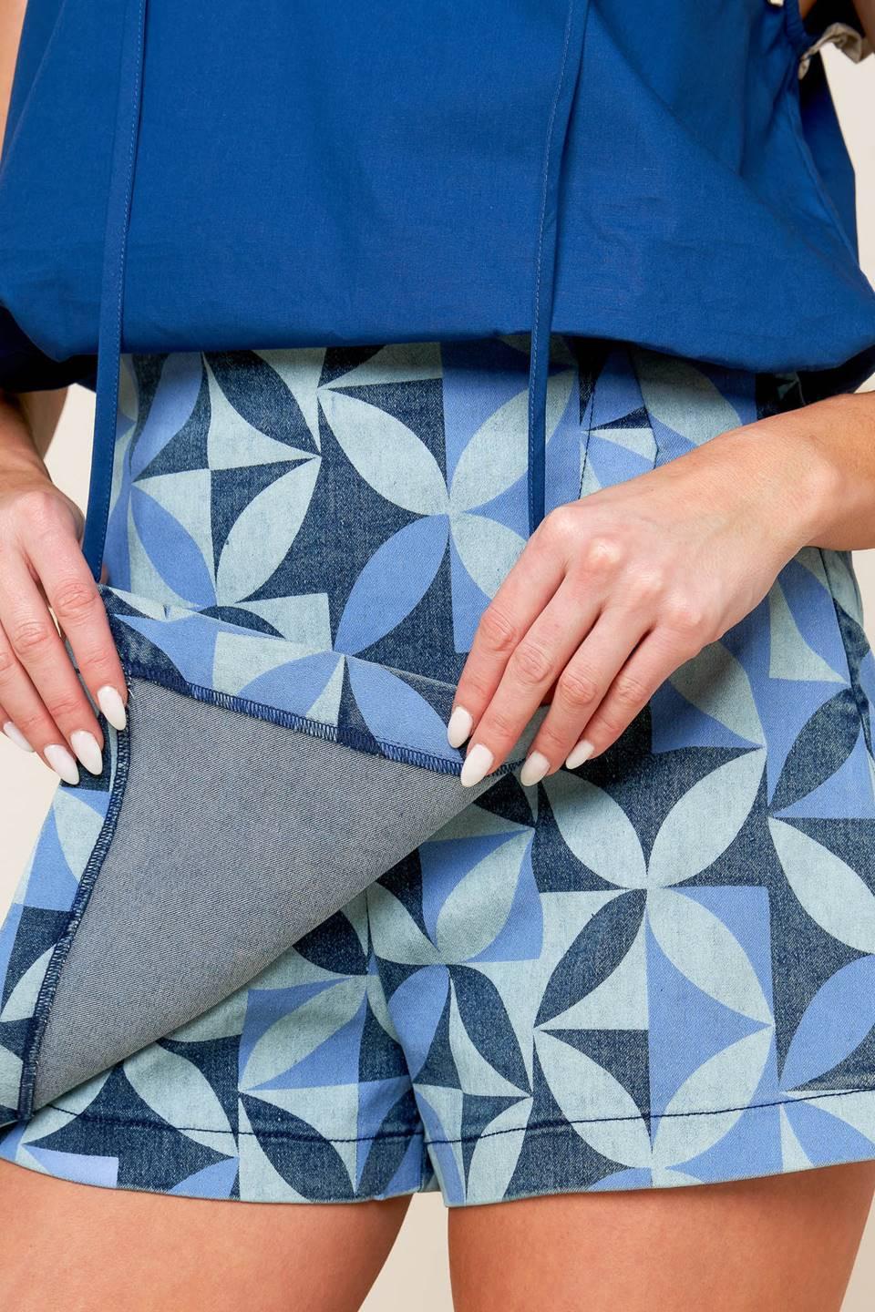 ATRACTIVA FALDA PANTALÓN DE MEZCLILLA AZUL