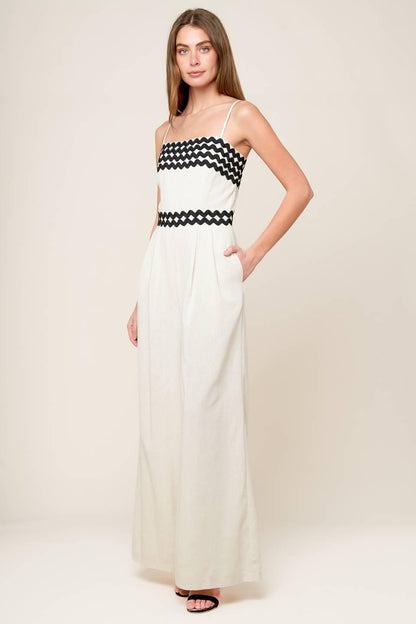 MEET AT THE PIER CREAM WOVEN JUMPSUIT
