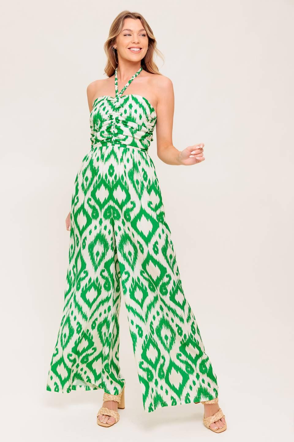 ANGELIC TOUCH GREEN WOVEN JUMPSUIT