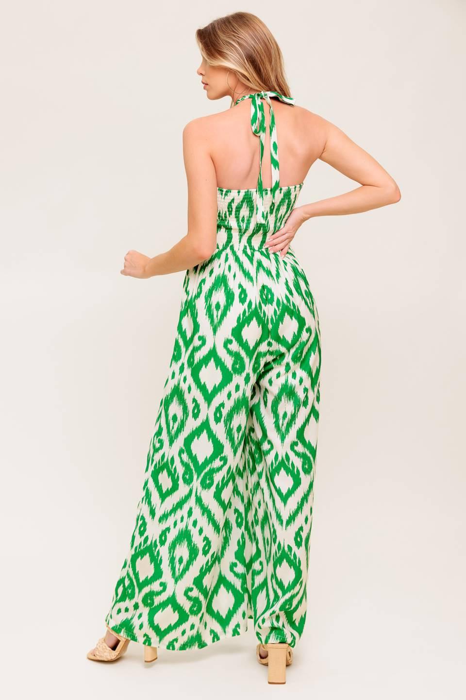 ANGELIC TOUCH GREEN WOVEN JUMPSUIT