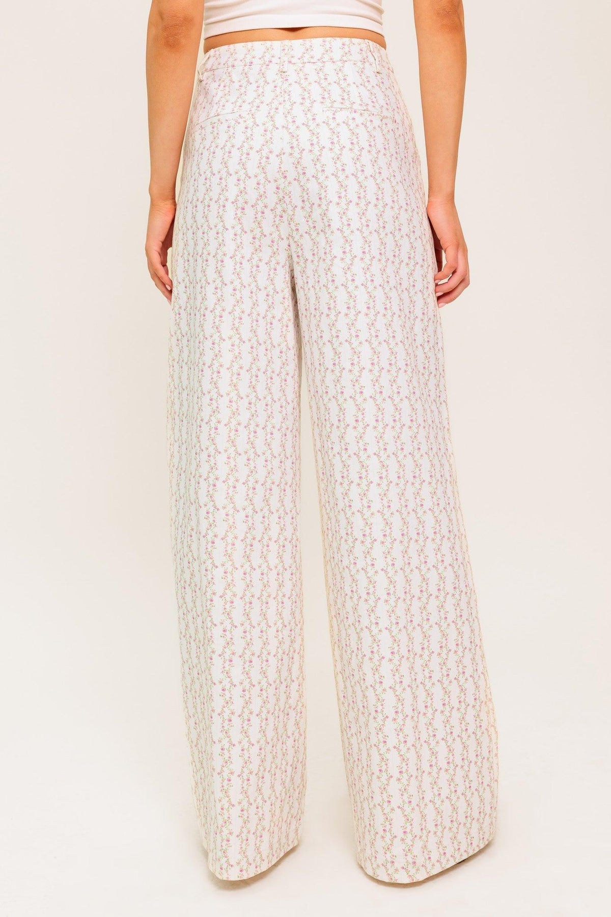 CITRUS FLOW IVORY WOVEN PANTS