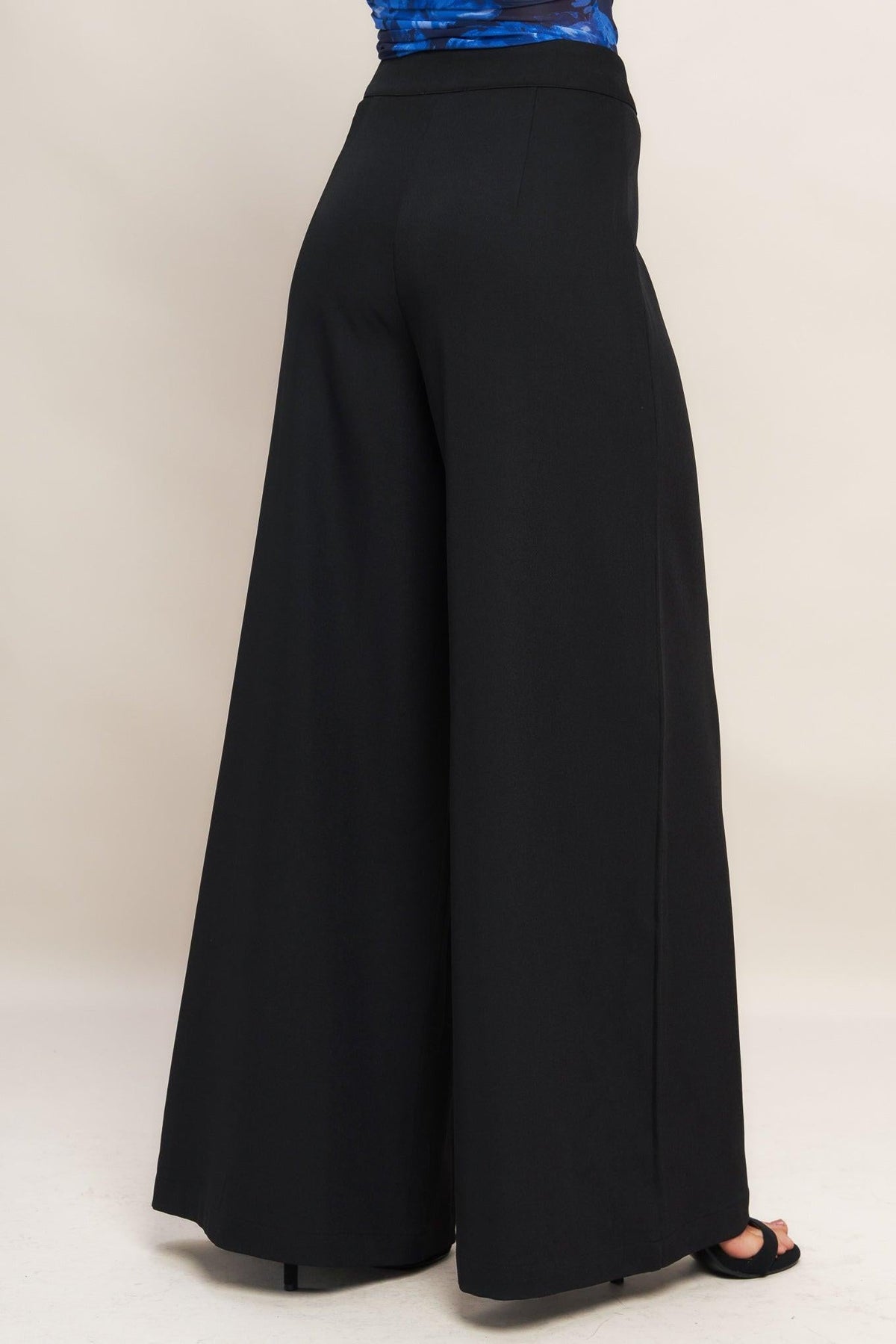 RUNWAY READY BLACK WOVEN WIDE LEG PANTS