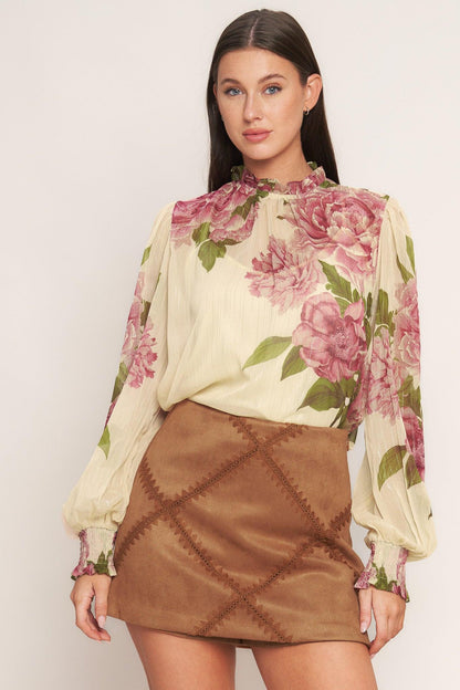 TERRA PATCH FAUX SUEDE SKORT