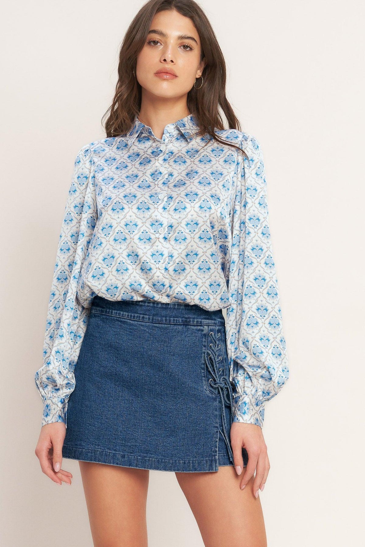FALDA-PANTALÓN VAQUERA CON CORDONES CITY