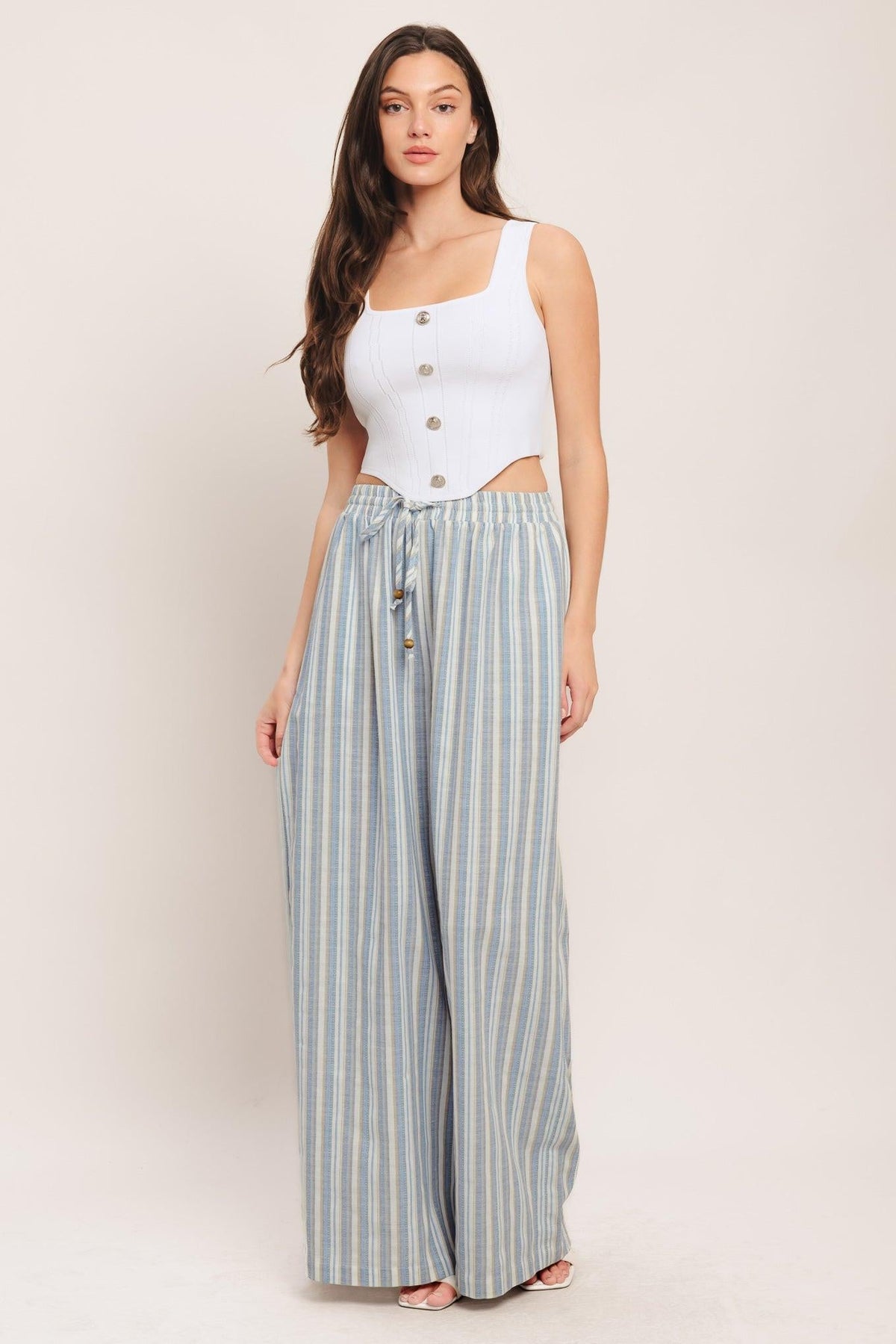 COASTAL DAY STRIP WOVEN PANTS