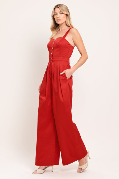 BLACK TIE ROMANCE WOVEN JUMPSUIT