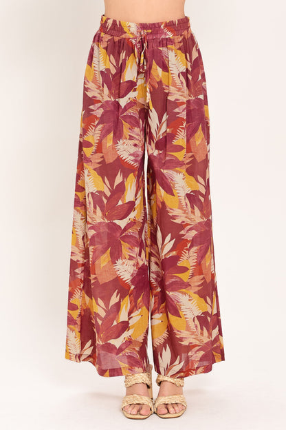 RESORT DREAM PALAZZO WOVEN WIDE LEG PANTS