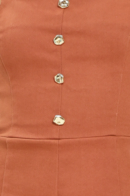 TERRACOTTA CHIC WOVEN ROMPER