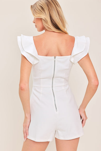 CHAMPAGNE & PEARLS WOVEN ROMPER