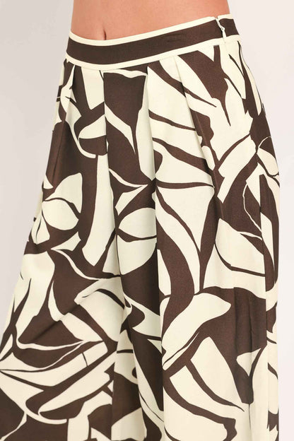 VANILLA VINE MOSAIC WOVEN WIDE LEG PANTS