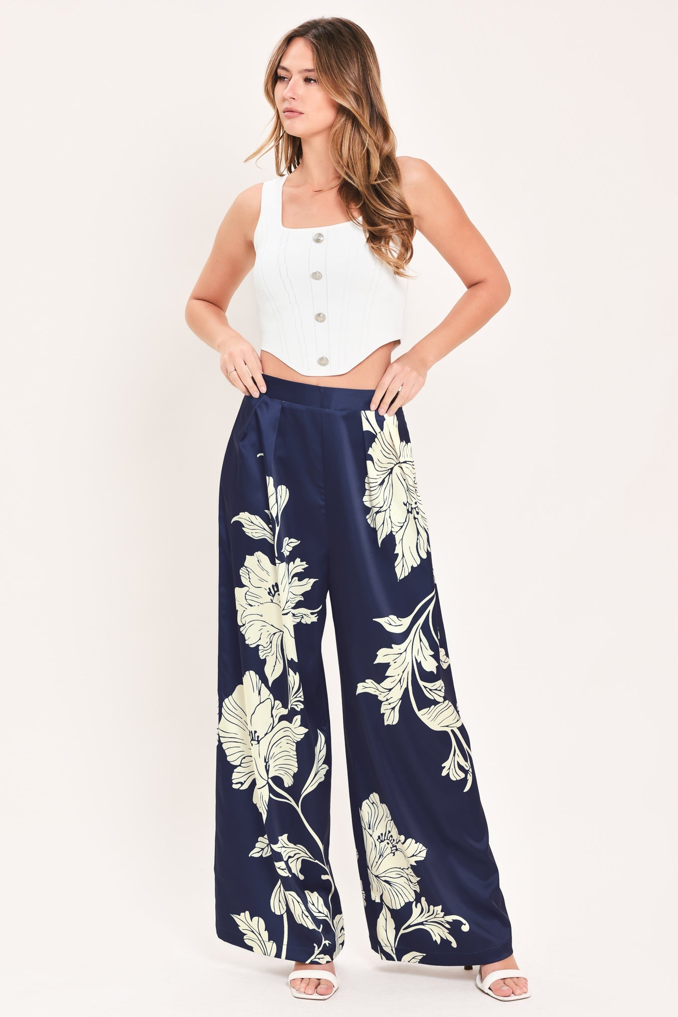 PANTALONES ANCHOS TEJIDOS WHITE MAGNOLIA CURRENT