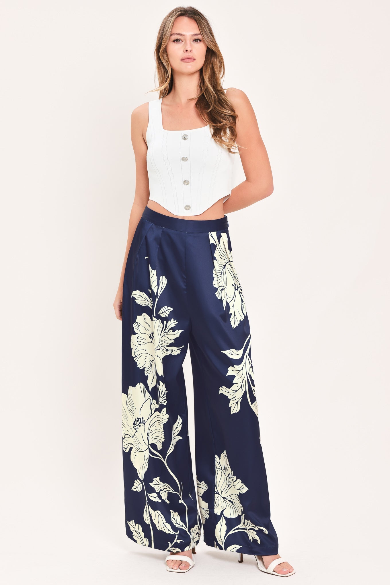PANTALONES ANCHOS TEJIDOS WHITE MAGNOLIA CURRENT