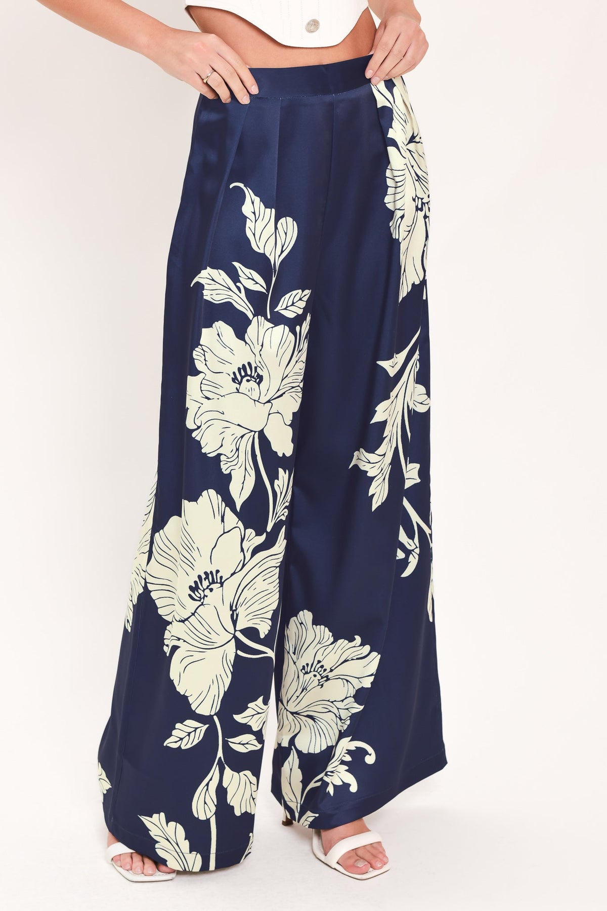 PANTALONES ANCHOS TEJIDOS WHITE MAGNOLIA CURRENT
