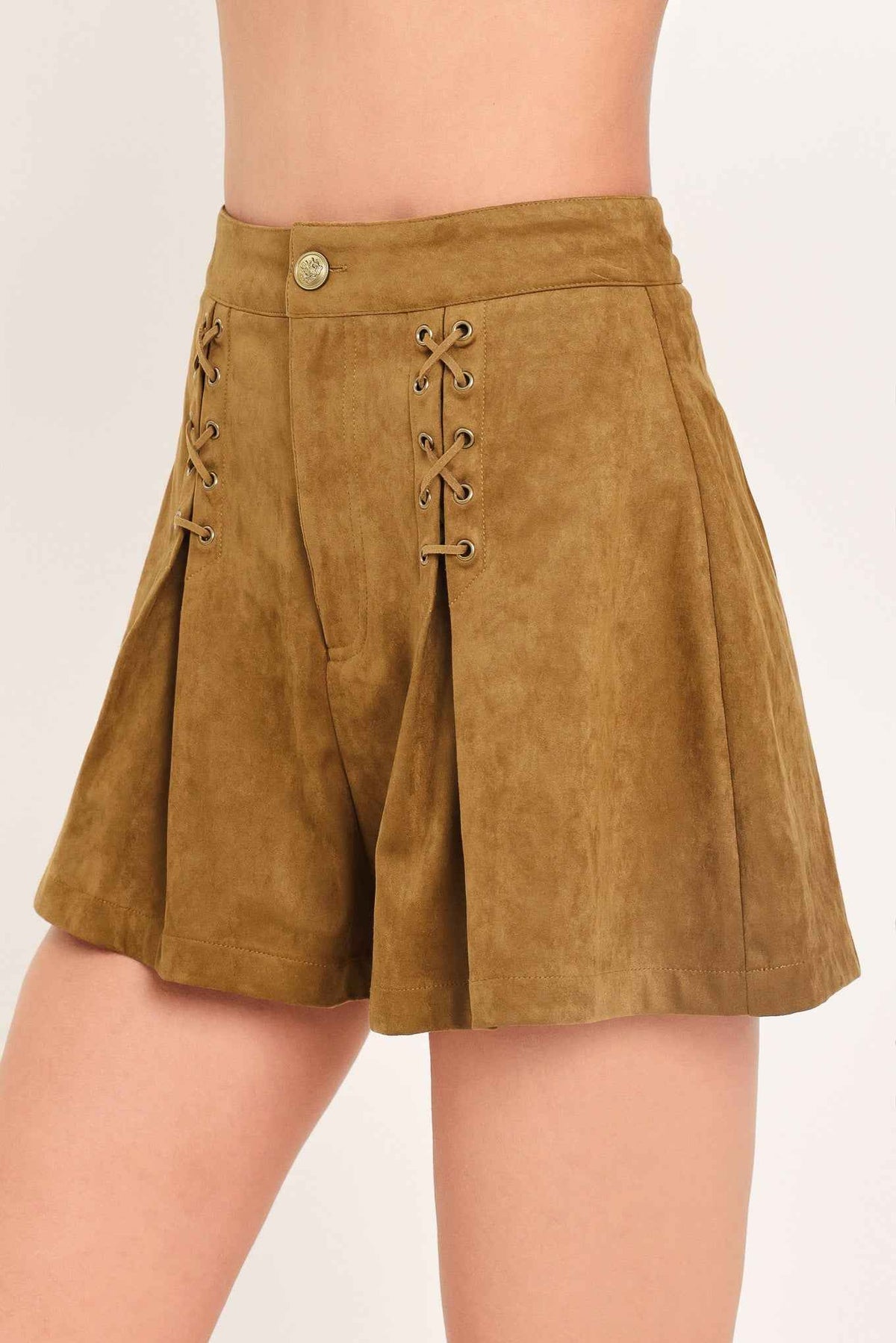AMBER ARABESQUE AURA FAUX SUEDE SHORTS