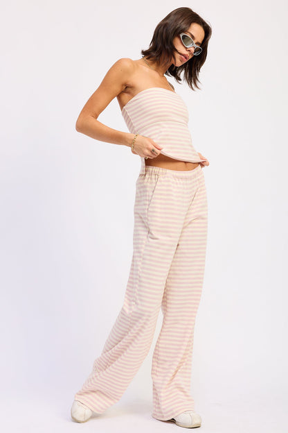 Nerina Striped Pants With Elastic Waistband