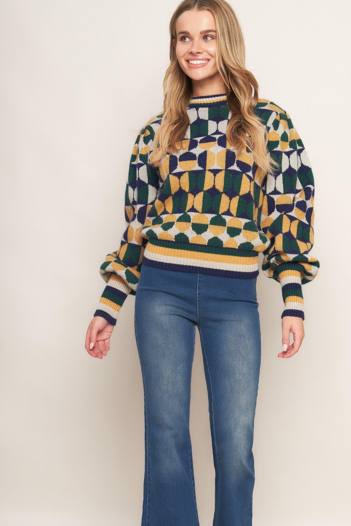 SUÉTER TEJIDO JACQUARD CON MENSAJE DE ÁNIMO