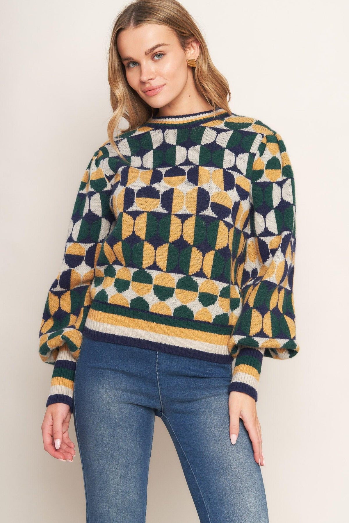 SUÉTER TEJIDO JACQUARD CON MENSAJE DE ÁNIMO
