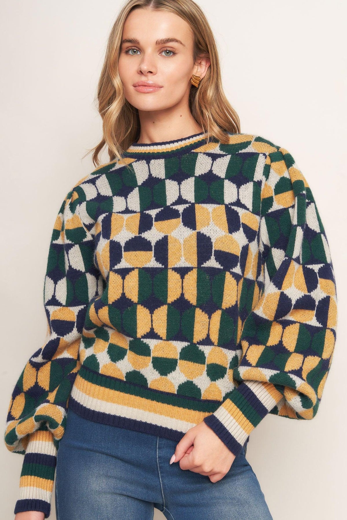SUÉTER TEJIDO JACQUARD CON MENSAJE DE ÁNIMO