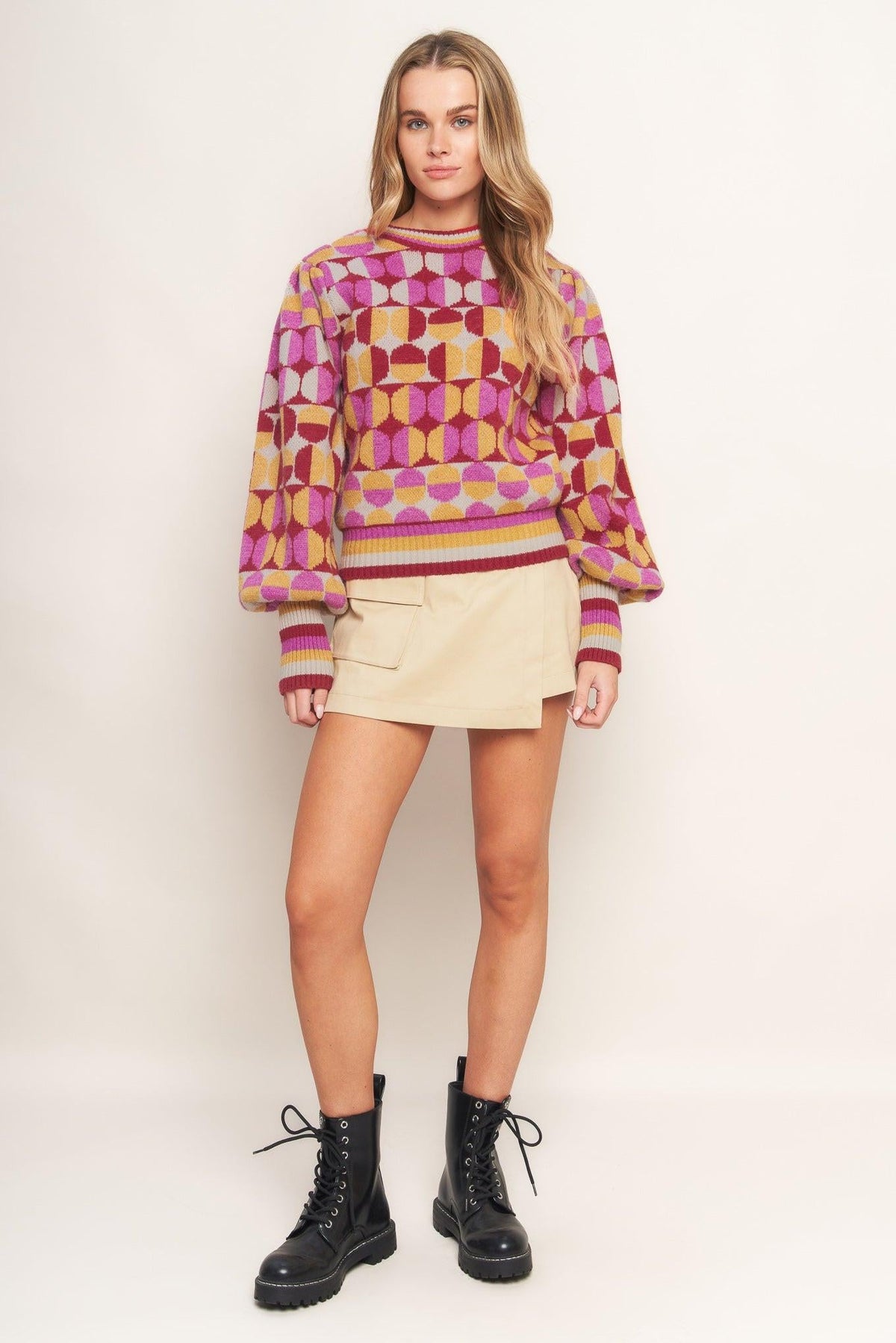 SUÉTER TEJIDO JACQUARD CON MENSAJE DE ÁNIMO