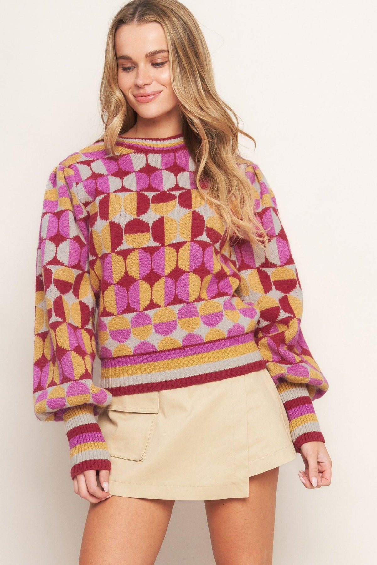 SUÉTER TEJIDO JACQUARD CON MENSAJE DE ÁNIMO