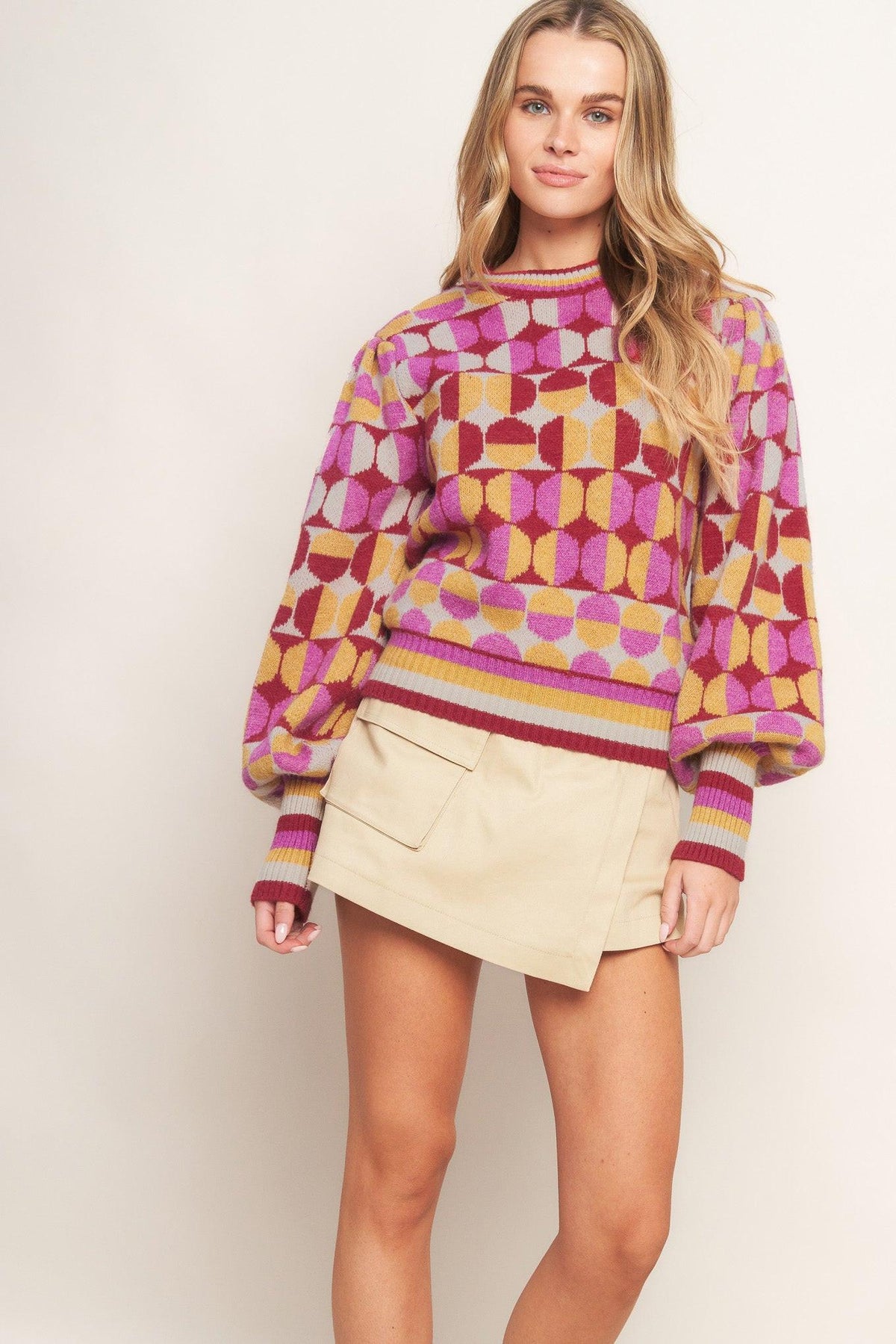 SUÉTER TEJIDO JACQUARD CON MENSAJE DE ÁNIMO