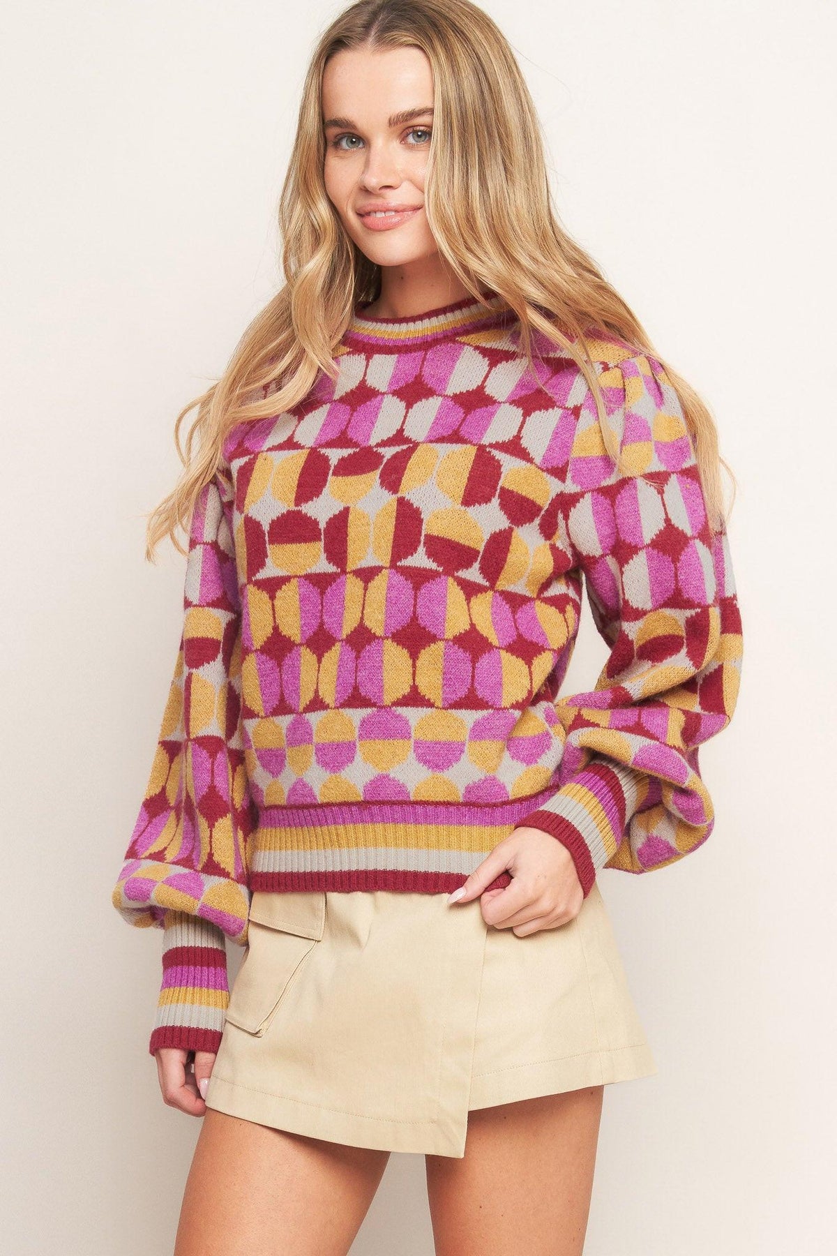 SUÉTER TEJIDO JACQUARD CON MENSAJE DE ÁNIMO