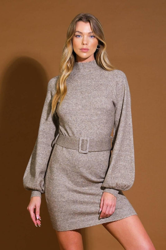 ALONG THE SHORELINE  SWEATER MIDI DRESS