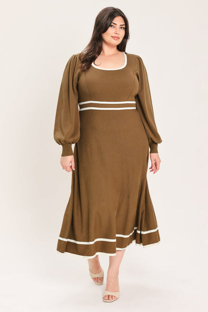 CEDAR LINE ELEGANCE SWEATER MIDI DRESS