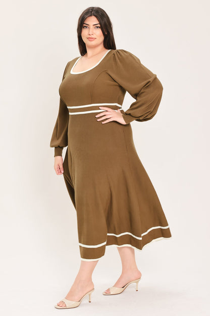 CEDAR LINE ELEGANCE SWEATER MIDI DRESS