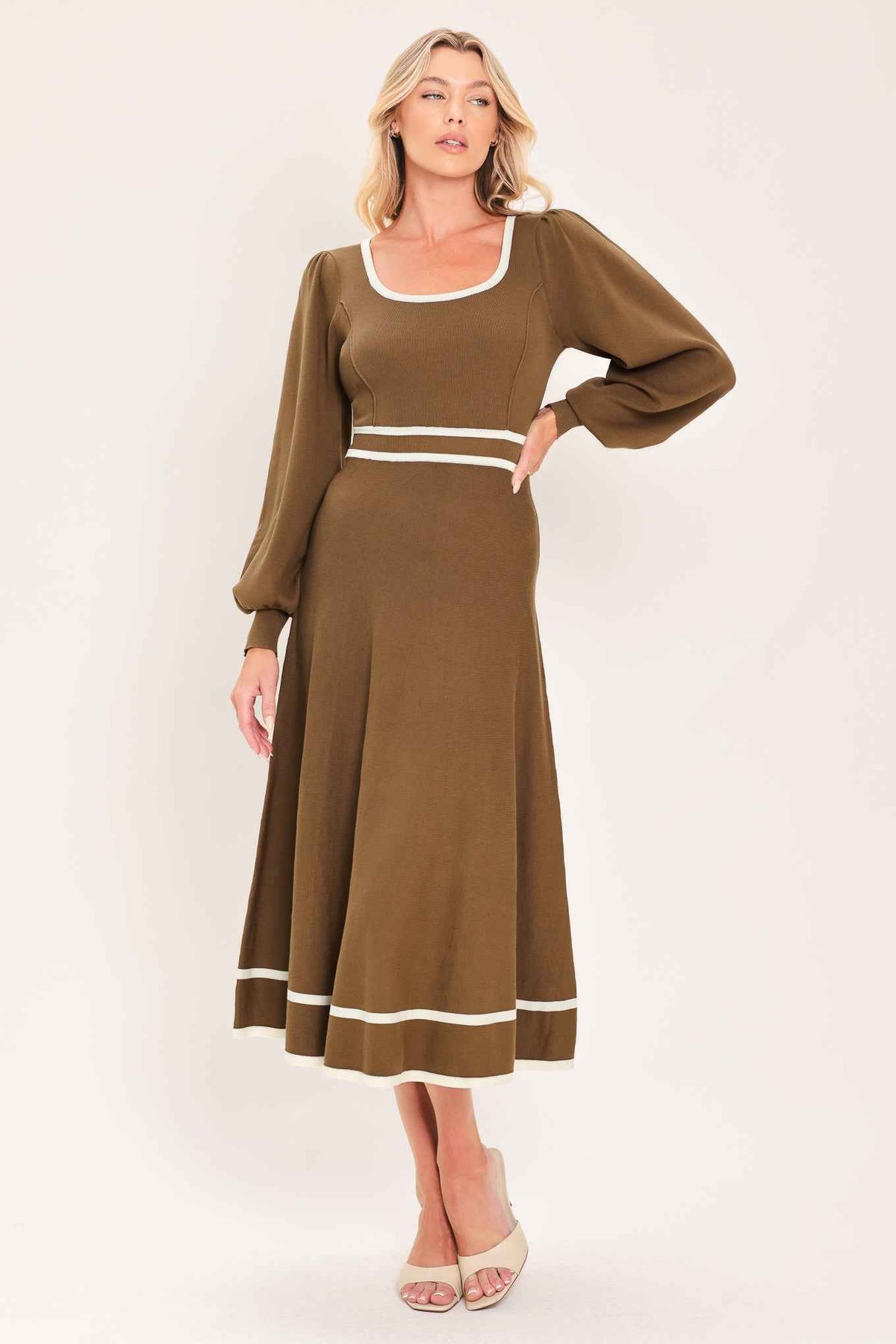 CEDAR LINE ELEGANCE SWEATER MIDI DRESS
