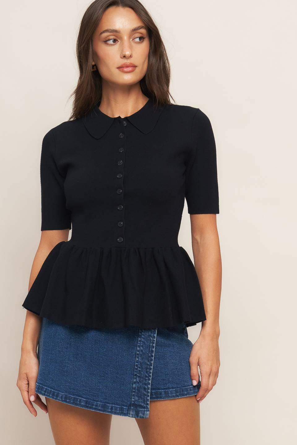TOP TEJIDO NEGRO DULCE SERENATA