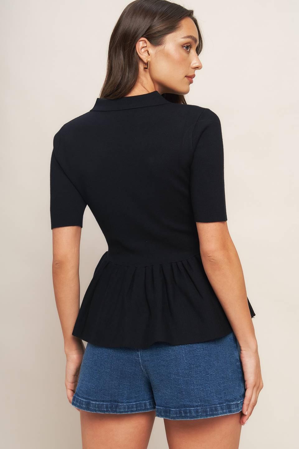 TOP TEJIDO NEGRO DULCE SERENATA