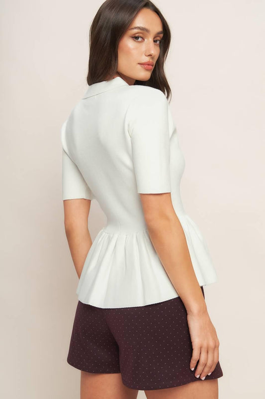 SWEET SERENADE CREAM WOVEN TOP