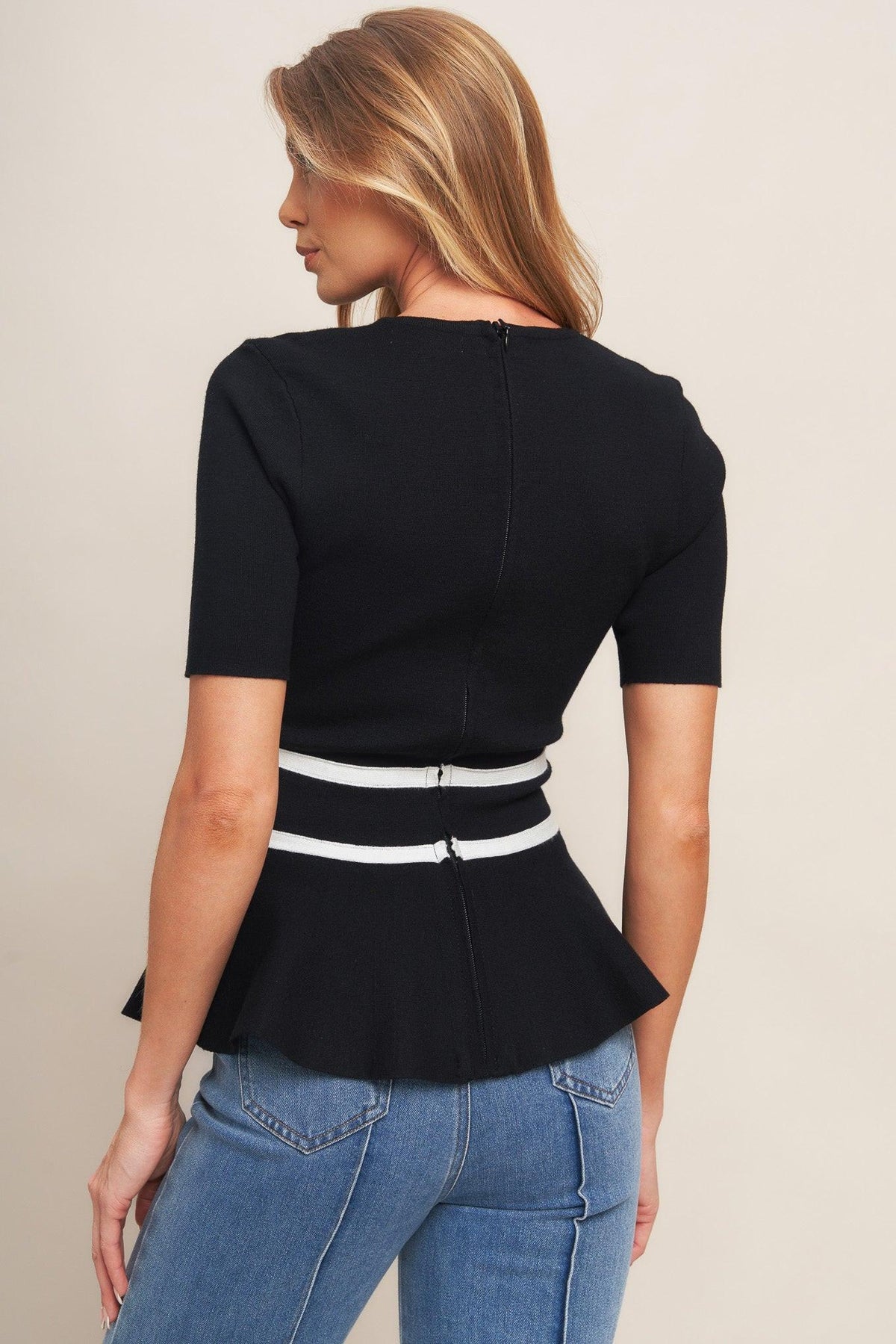 TOP TEJIDO DE PUNTO NEGRO SUNLIT GROVE