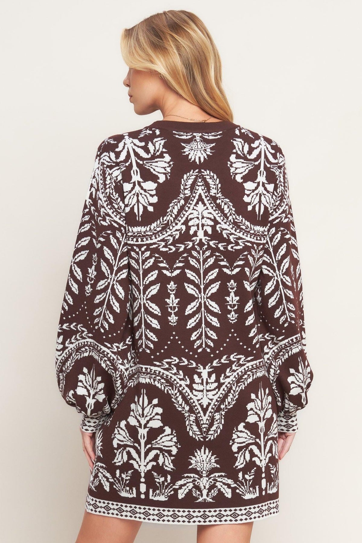 TERRA TAPESTRY SWEATER KNIT MINI DRESS