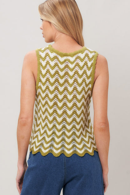SUNSET STITCH CROCHET KNIT TOP