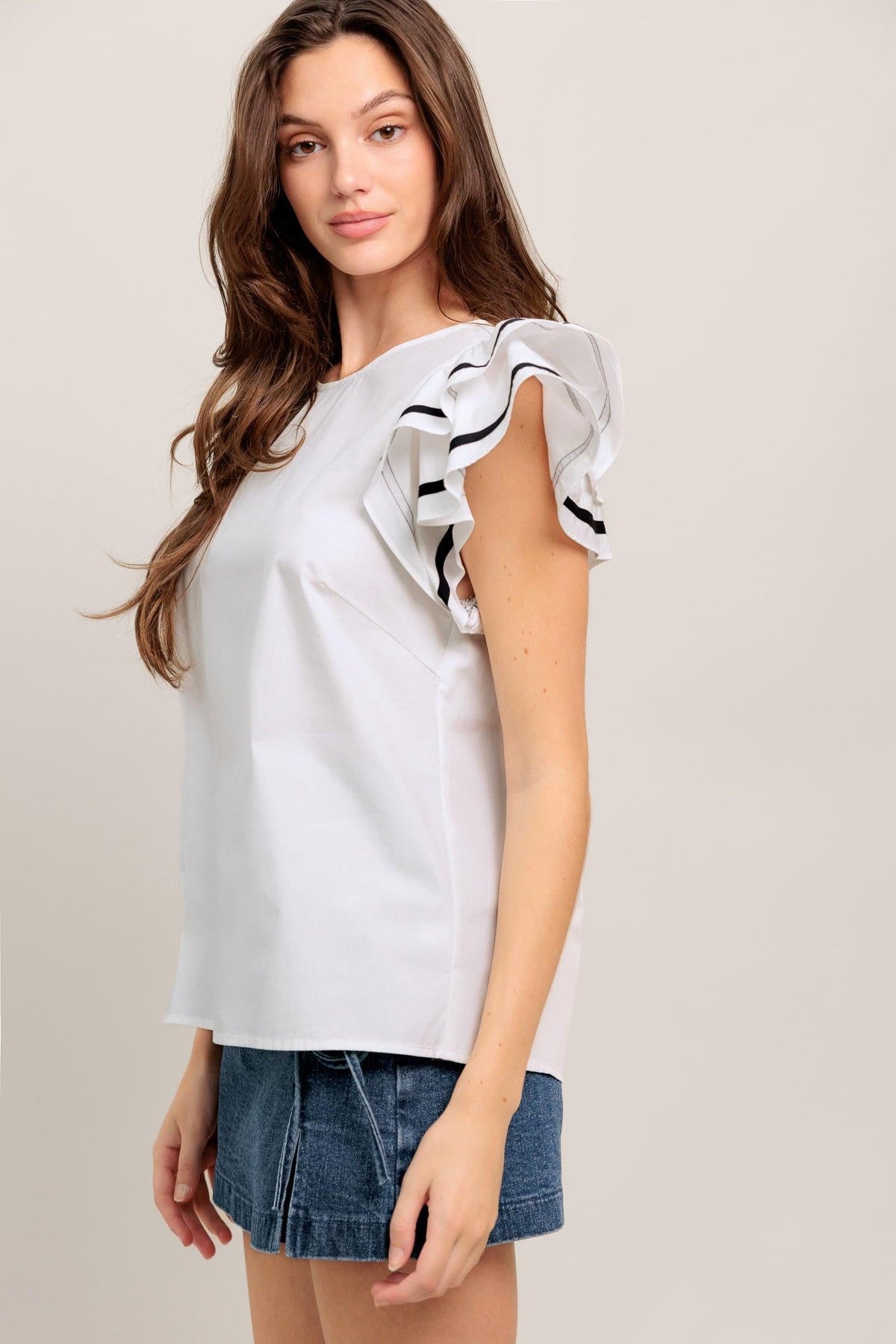 NICE AS CAN BE WOVEN TOP