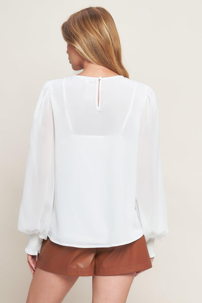 WEEKEND WANDERER WOVEN TOP