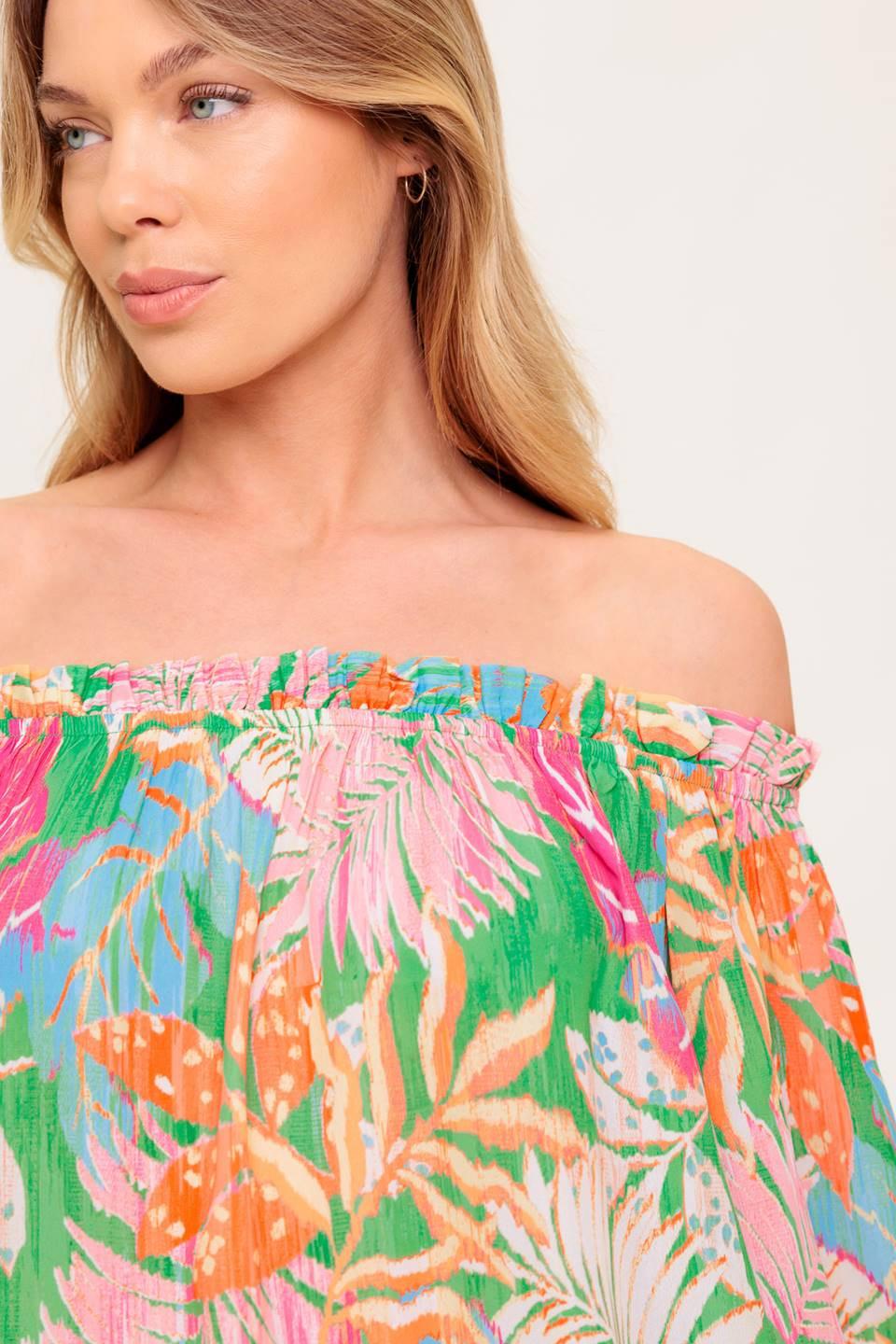 LOVING VOW GREEN WOVEN TOP