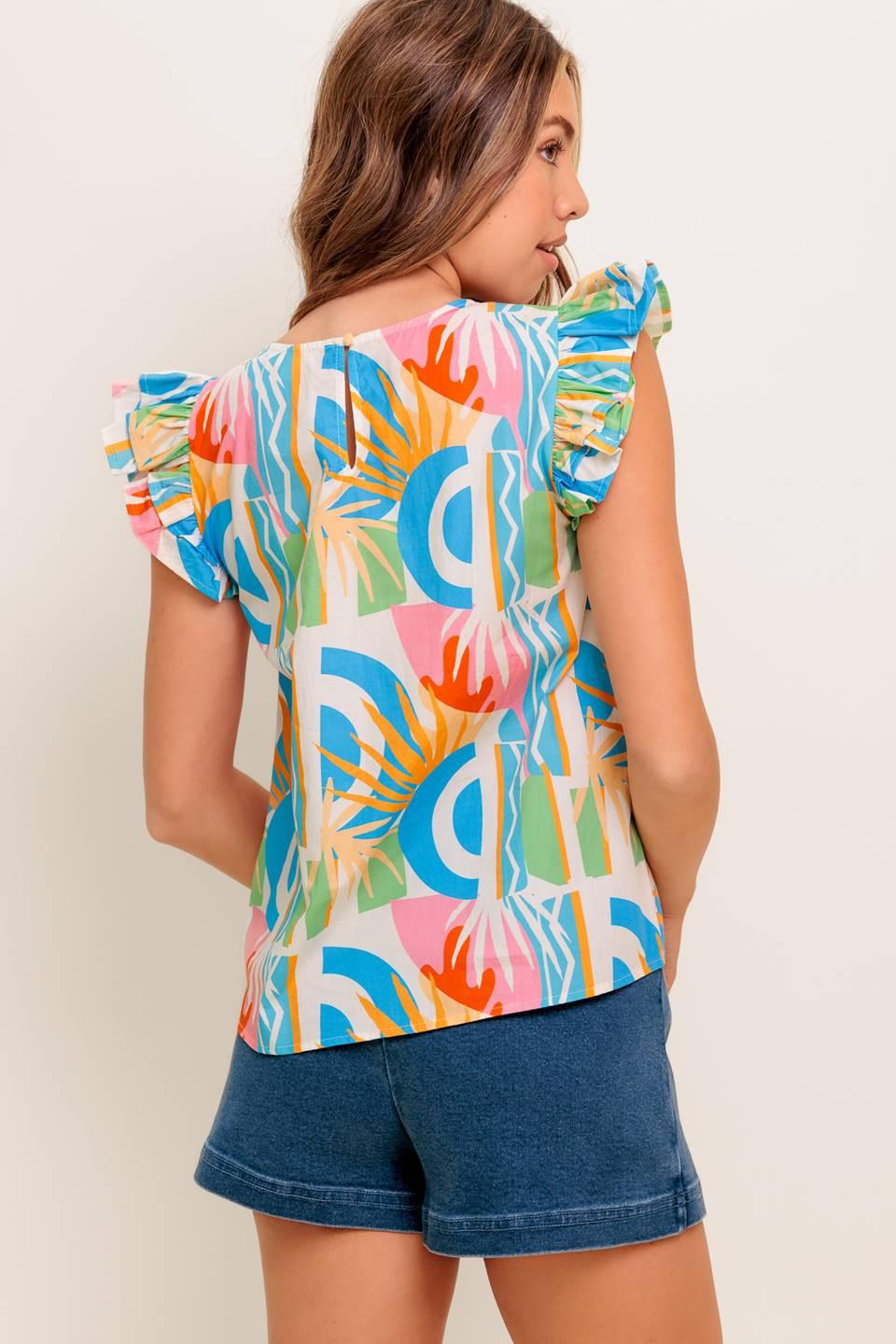VACATION STATE OF MIND WOVEN TOP