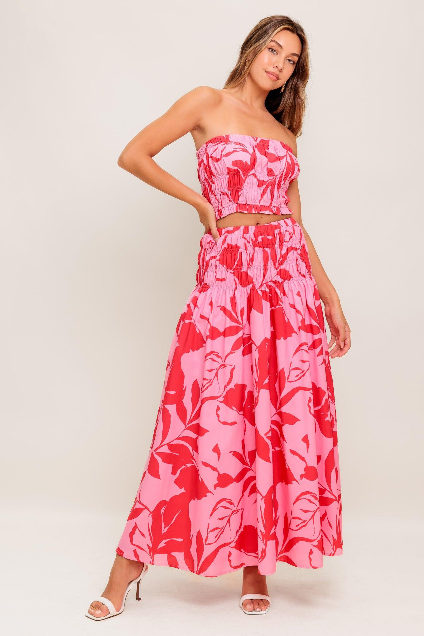 ANYTHING I WANT WOVEN TOP AND SKIRT SET