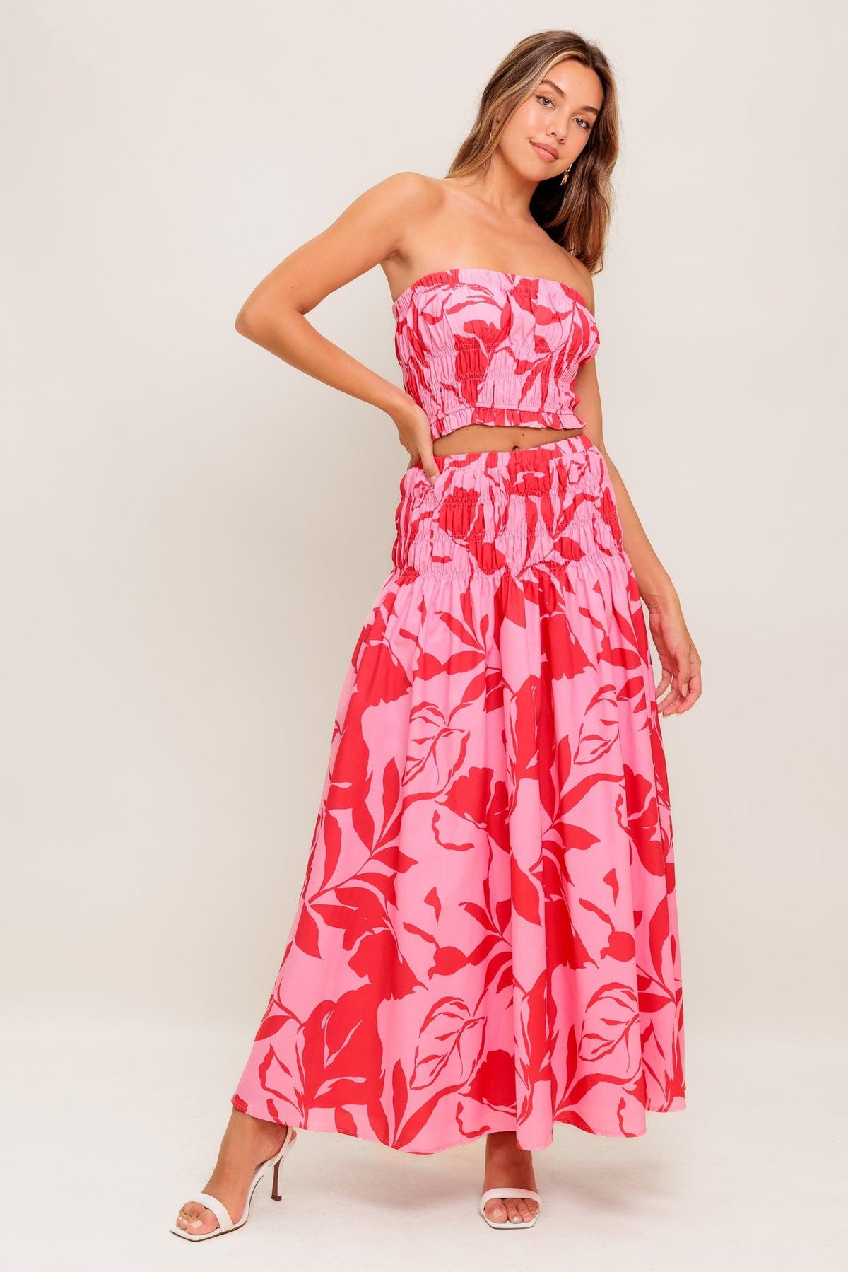 ANYTHING I WANT WOVEN TOP AND SKIRT SET
