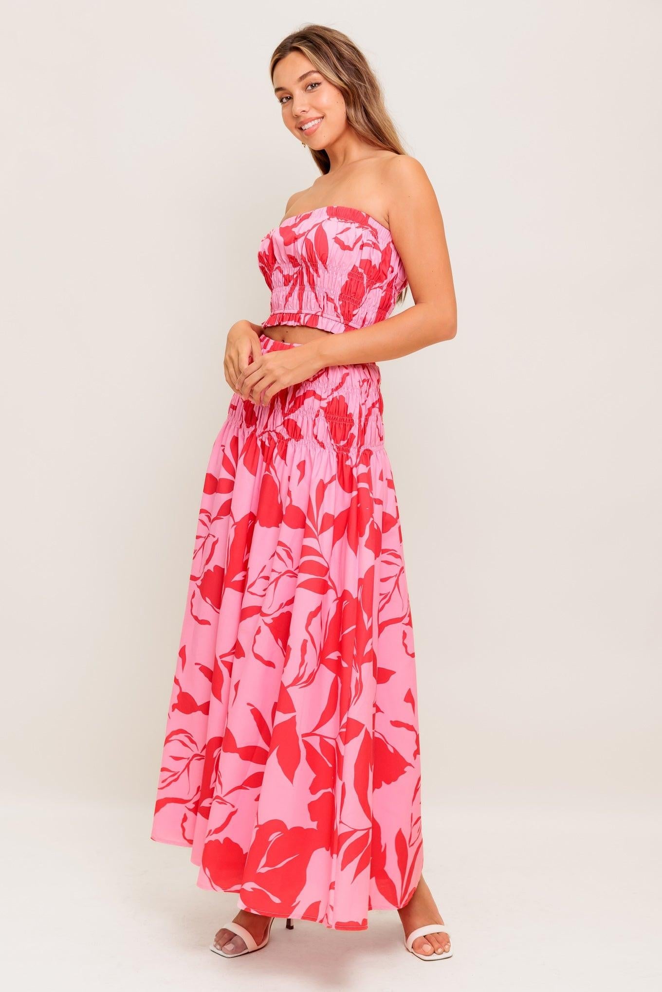 ANYTHING I WANT WOVEN TOP AND SKIRT SET