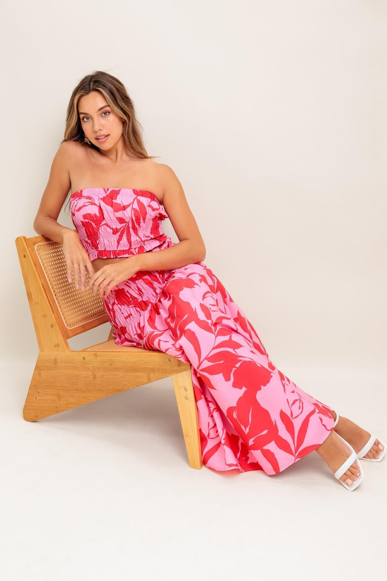 ANYTHING I WANT WOVEN TOP AND SKIRT SET