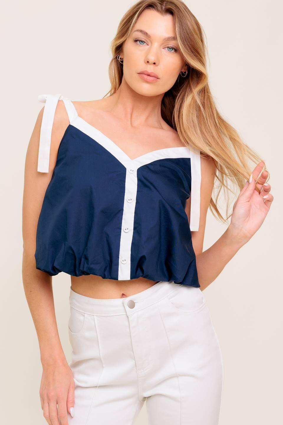 SCENT OF SPRING WOVEN TOP