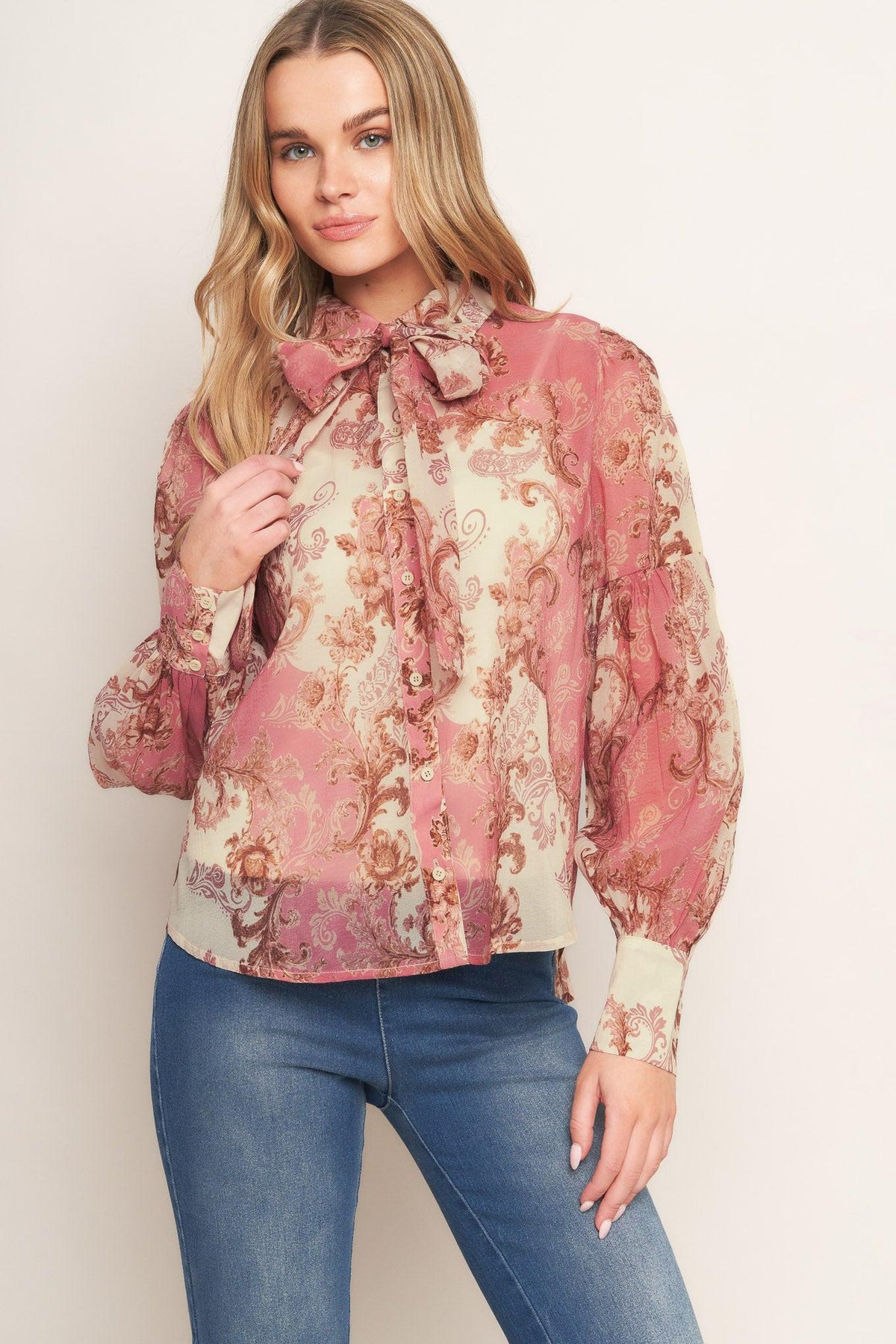 ROCOCO ROSE WOVEN TOP