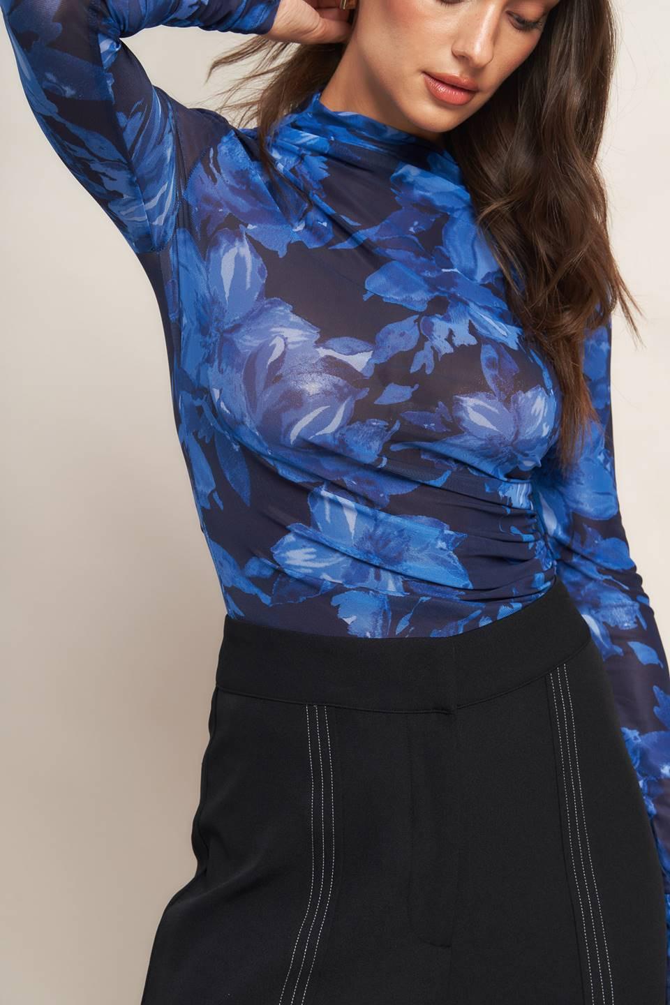 ILLUMINATED PETAL POWER MESH TOP