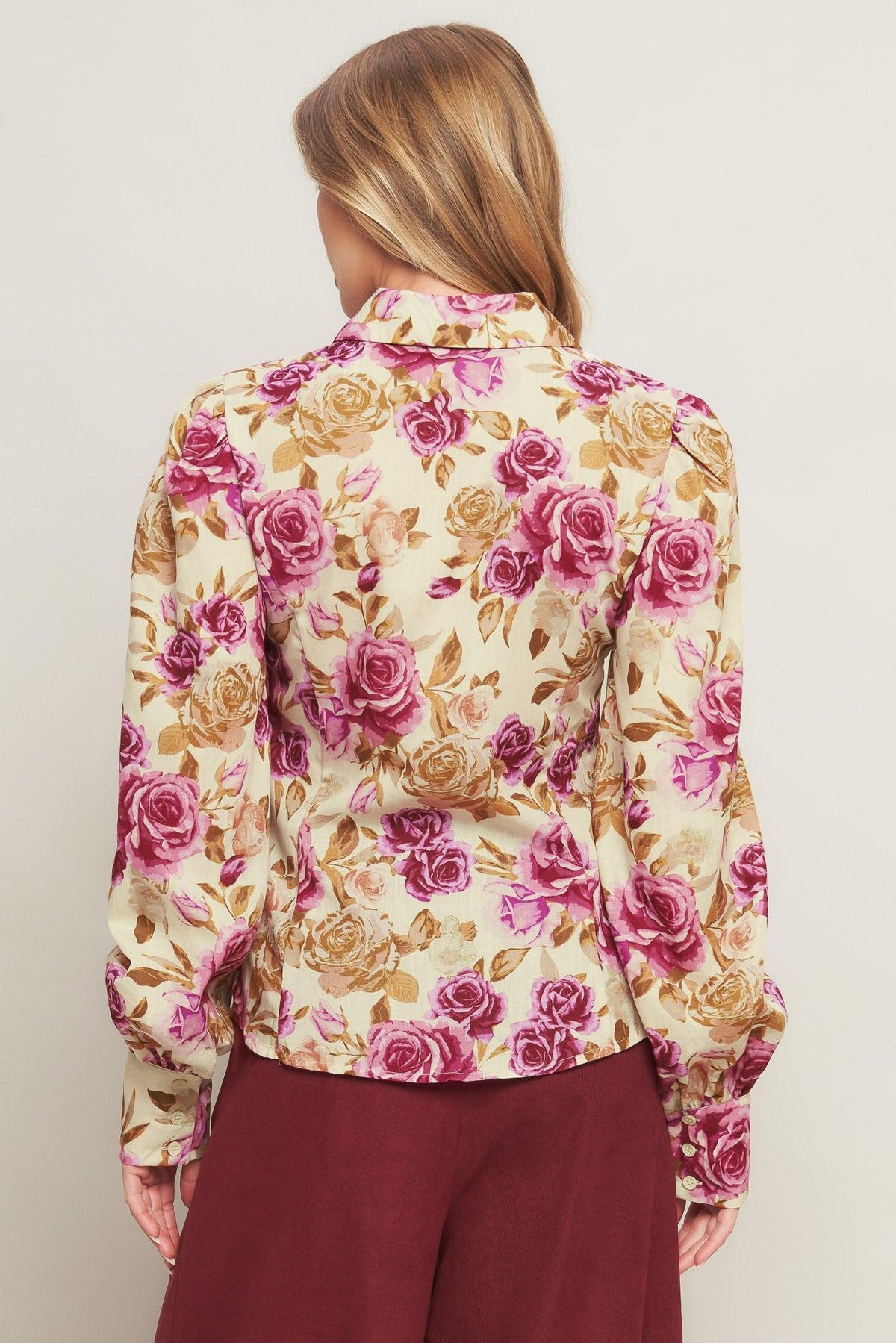 PARISIAN ROSE DREAM WOVEN TOP