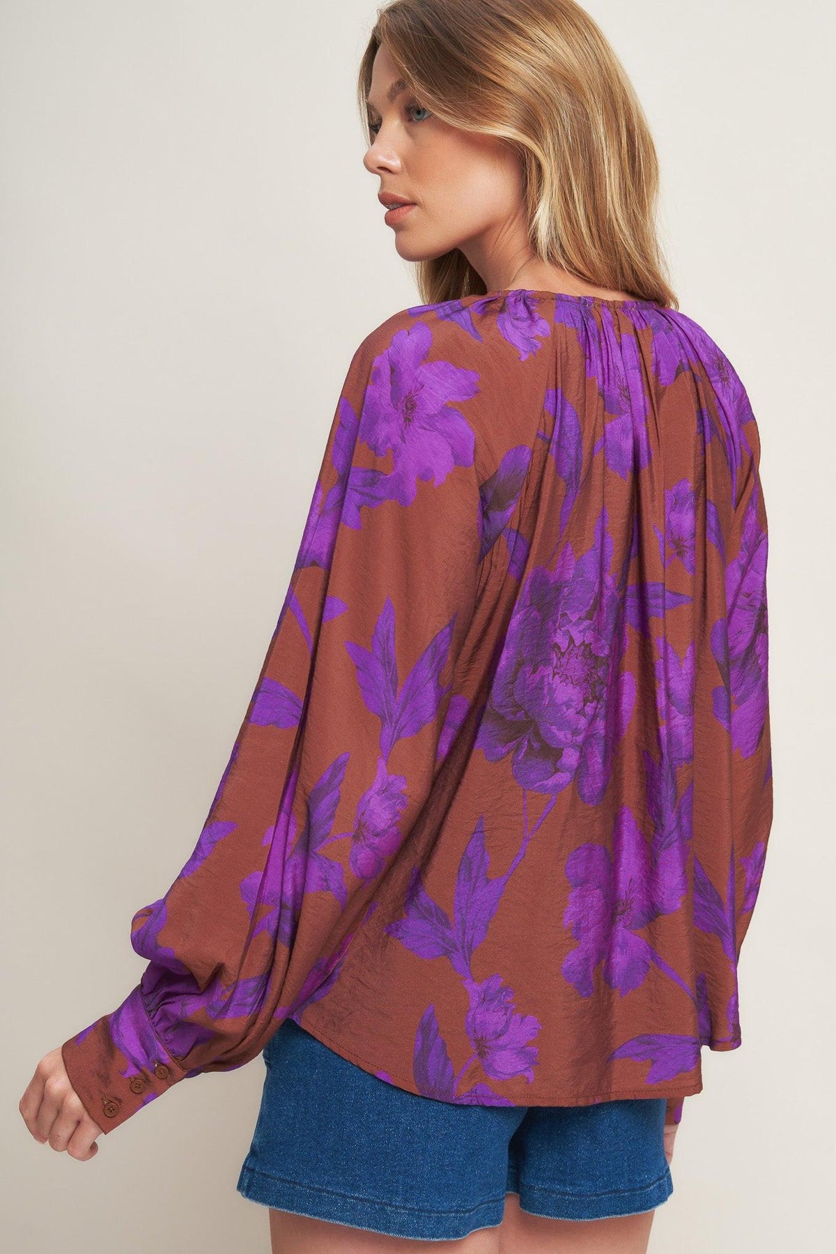 BLUSA CAMPESINA TEJIDA VIOLETA SUEÑO