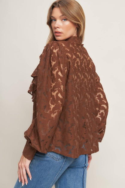 ROMANTIC SHADE WOVEN LACE TOP